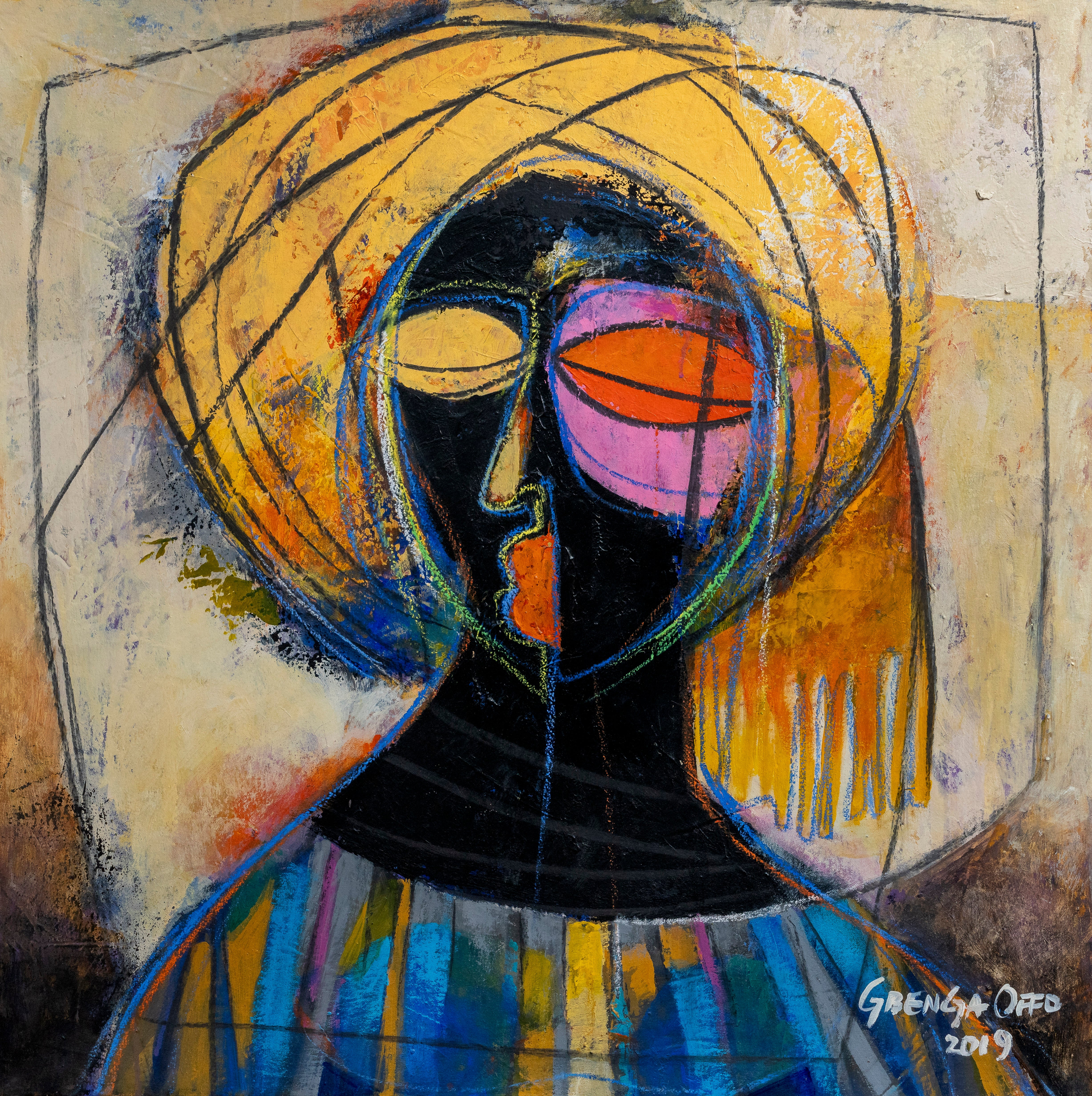 Gbenga Offo: Woman with yellow scarf
